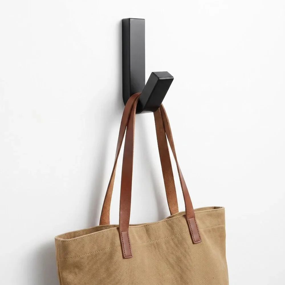 3- pack Large J-Style Wall Hook, No Drill Organizer, Coat Bag Towel Holder